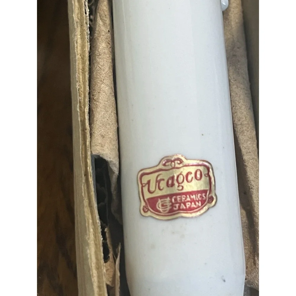 Vintage Vcagco Cermics  Floral Candles Porcelain Set Of 2 Made in JAPAN EUC